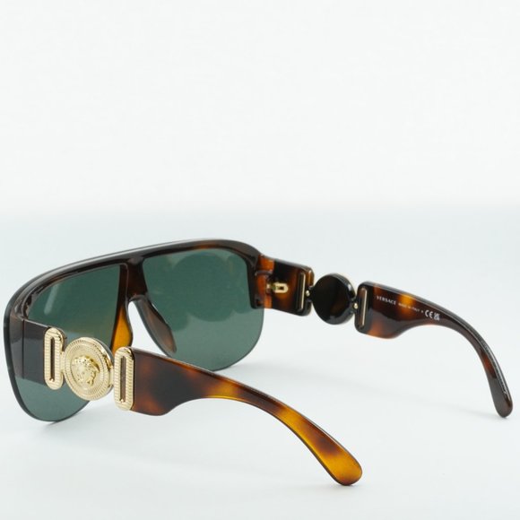 💯 NEW VERSACE VE4391 531771 HAVANA DARK GREEN MASK SUNGLASSES - Picture 10 of 12